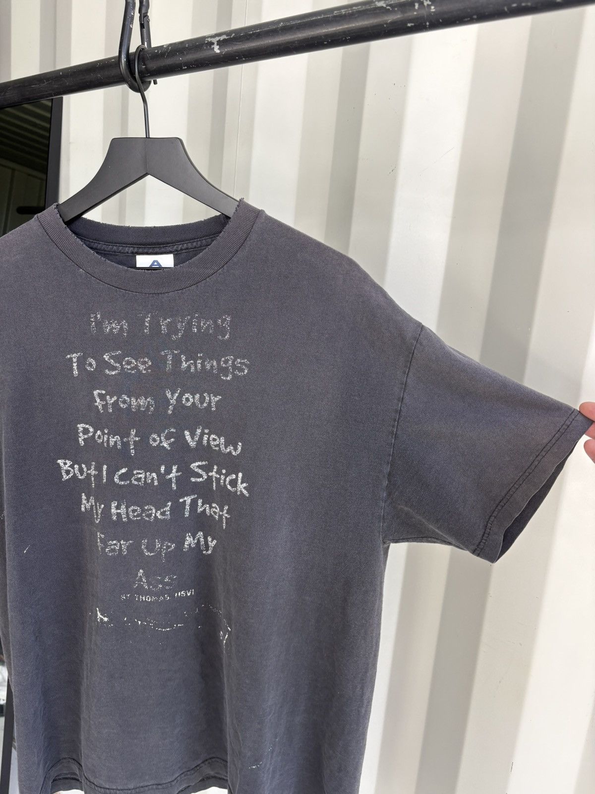 Vintage Vintage 90s Trying To See Things Shirt Thrashed Faded GRUNGE Size US XL / EU 56 / 4 - 2 Thumbnail