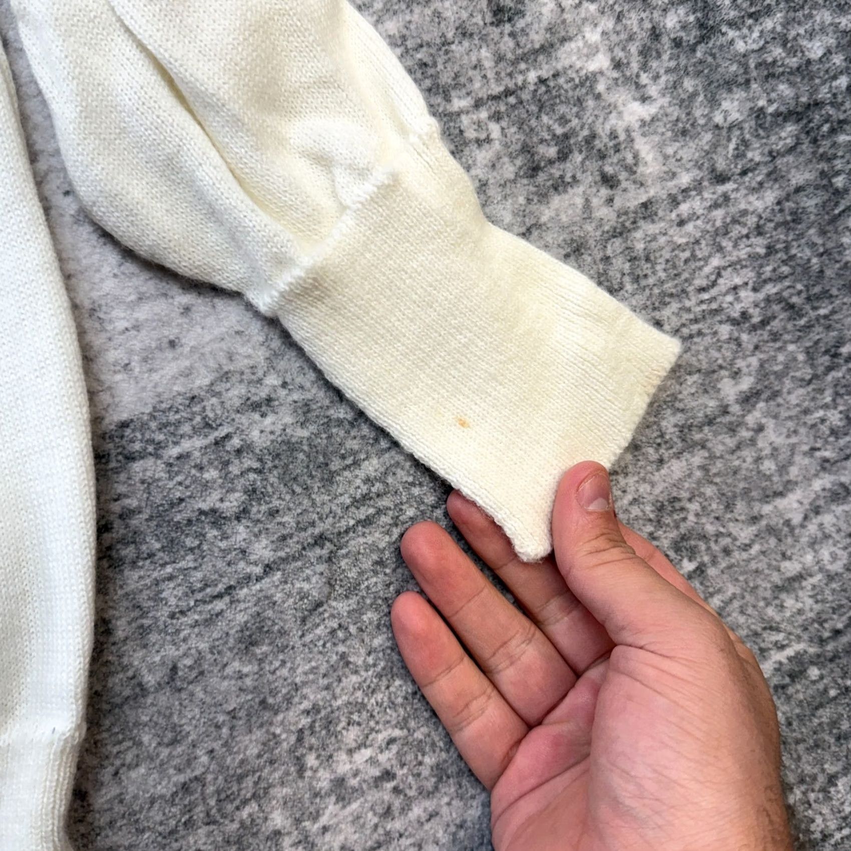 Vintage VTG JC Penney Knit Polo Shirt Men LT Large Cream Ivory 70s 80s Dagger Collar Knit Sweater Polo Size US L / EU 52-54 / 3 - 6 Thumbnail