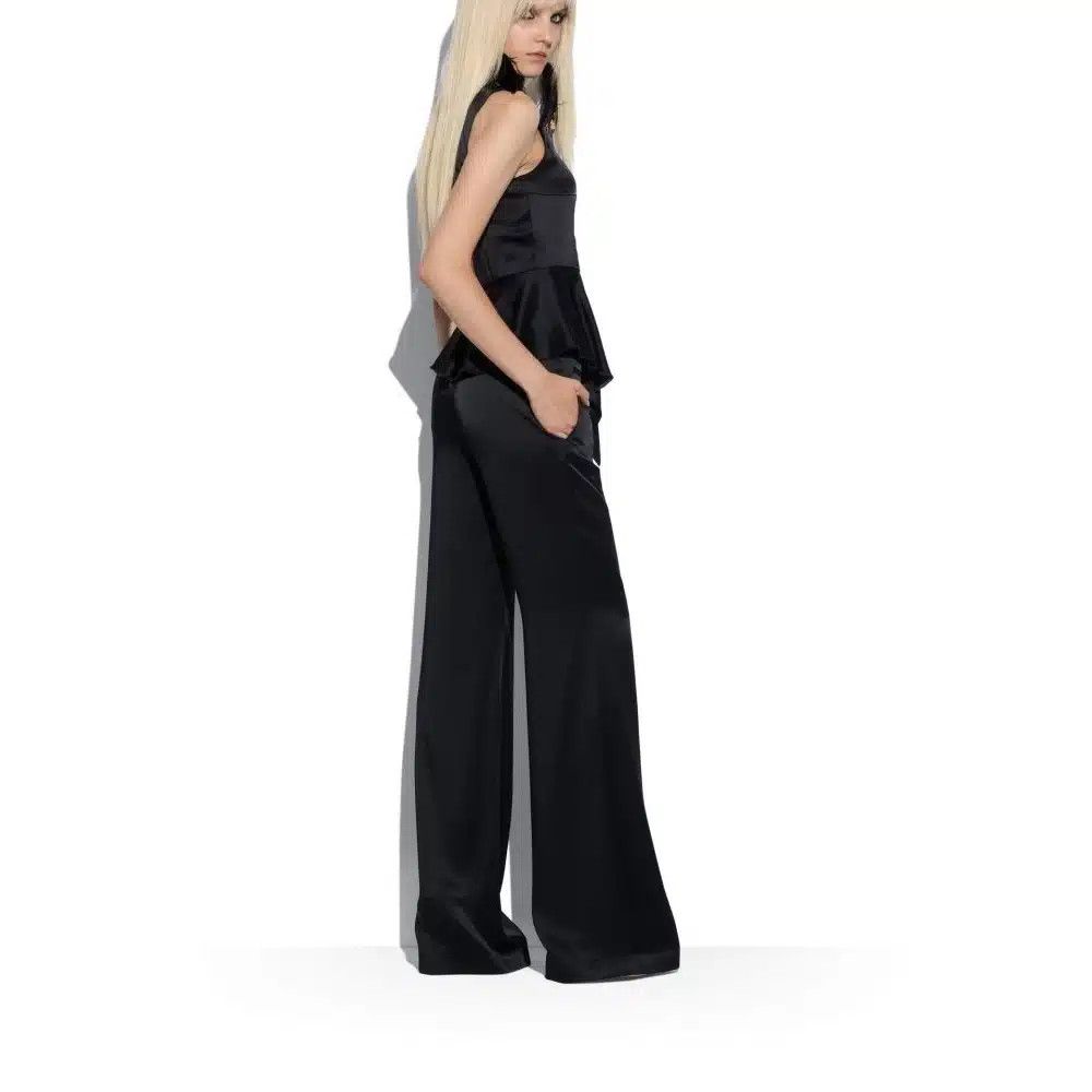 Tom Ford o1loc1c1124 TS2014 Double Faced Satin Peplum Top in Black Size XS / US 0-2 / IT 36-38 - 3 Thumbnail
