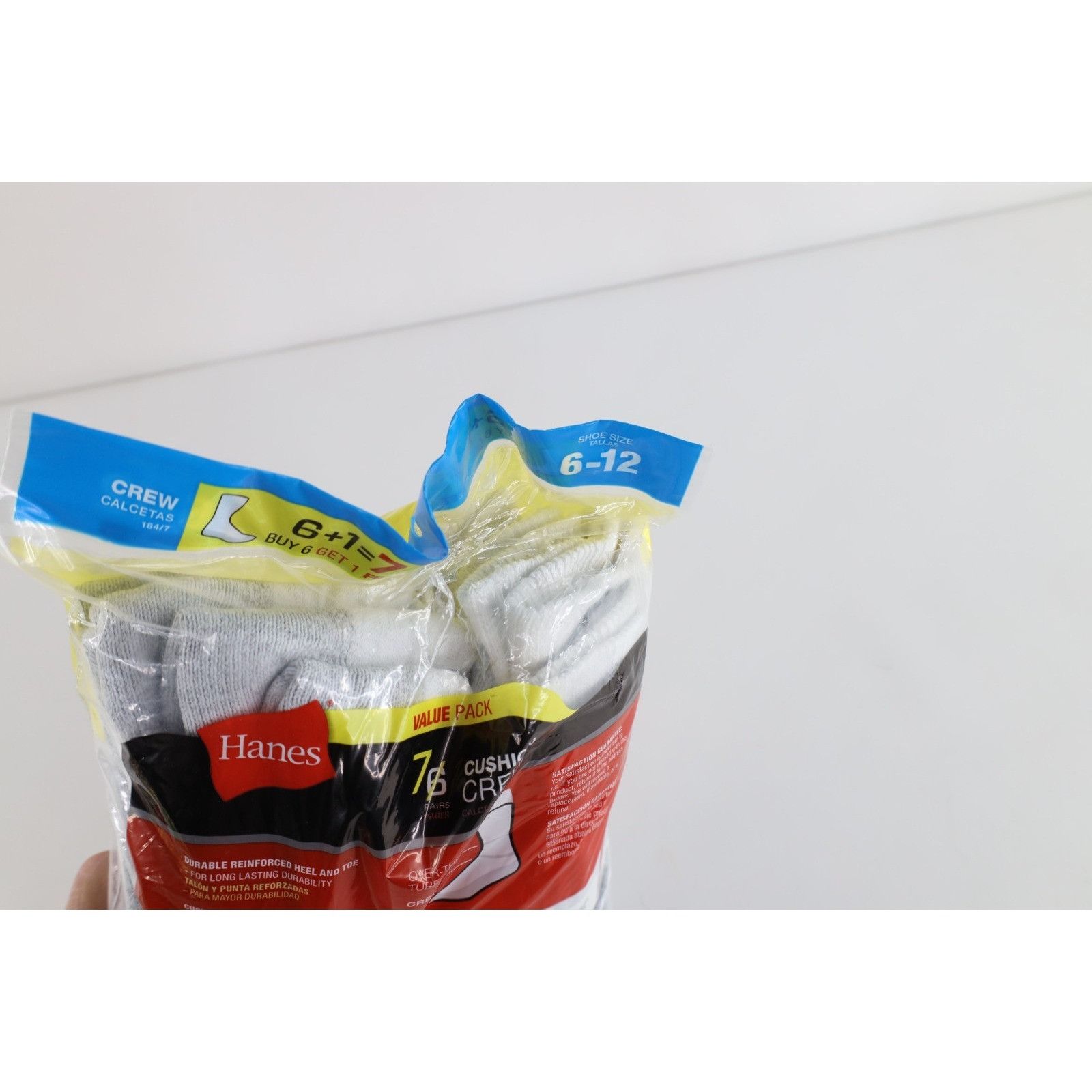 Hanes Deadstock Vintage Y2K Hanes 6 Pack Crew Socks Size ONE SIZE - 6 Thumbnail