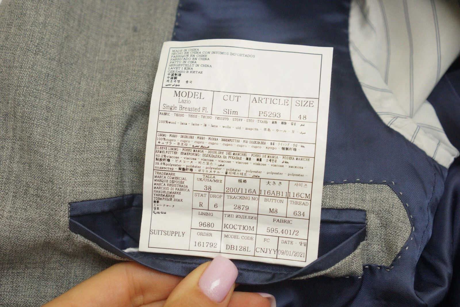 Suitsupply Men Suitsupply Suit Lazio Single Breasted Grey Wool US38 Size 38R - 6 Thumbnail