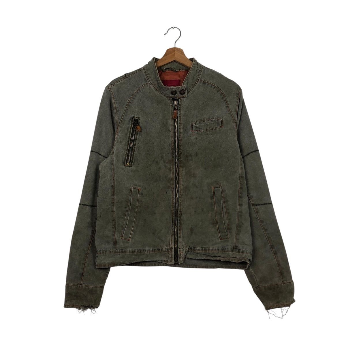 Zara 📌Vintage Cropped Biker Jacket Zara Jeans Multi Pocket Cargo Size US M / EU 48-50 / 2 - 2 Thumbnail