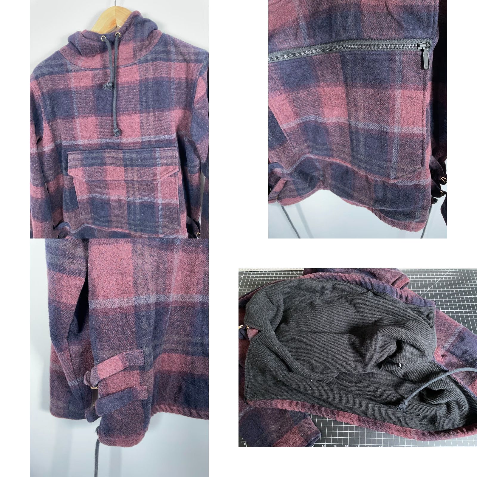Kith KITH Hoodie Mens XS Purple Plaid Thermal Lined Heavyweight Pullover Sweatshirt Crew Neck Winter Fall Retro Grunge Size US XS / EU 42 / 0 - 9 Thumbnail