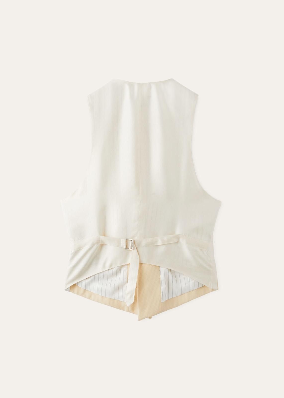 Loro Piana o1srvl11e0225 FAO0331 Ashlyn Vest in Cream & White Size XS / US 0-2 / IT 36-38 - 2 Thumbnail