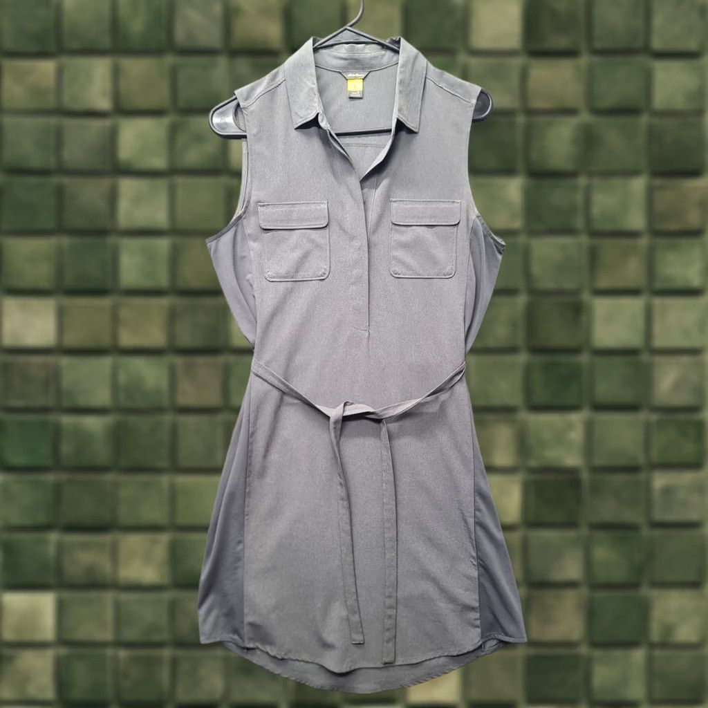 Eddie Bauer Eddie Bauer Travex Shirt Dress Womens S Belted Pockets Lightweight Short Sleeveless? No sleeves? Actually Sleeveless. Gray Polyster Blend Shirt Dress Size S / US 4 / IT 40 - 1 Thumbnail