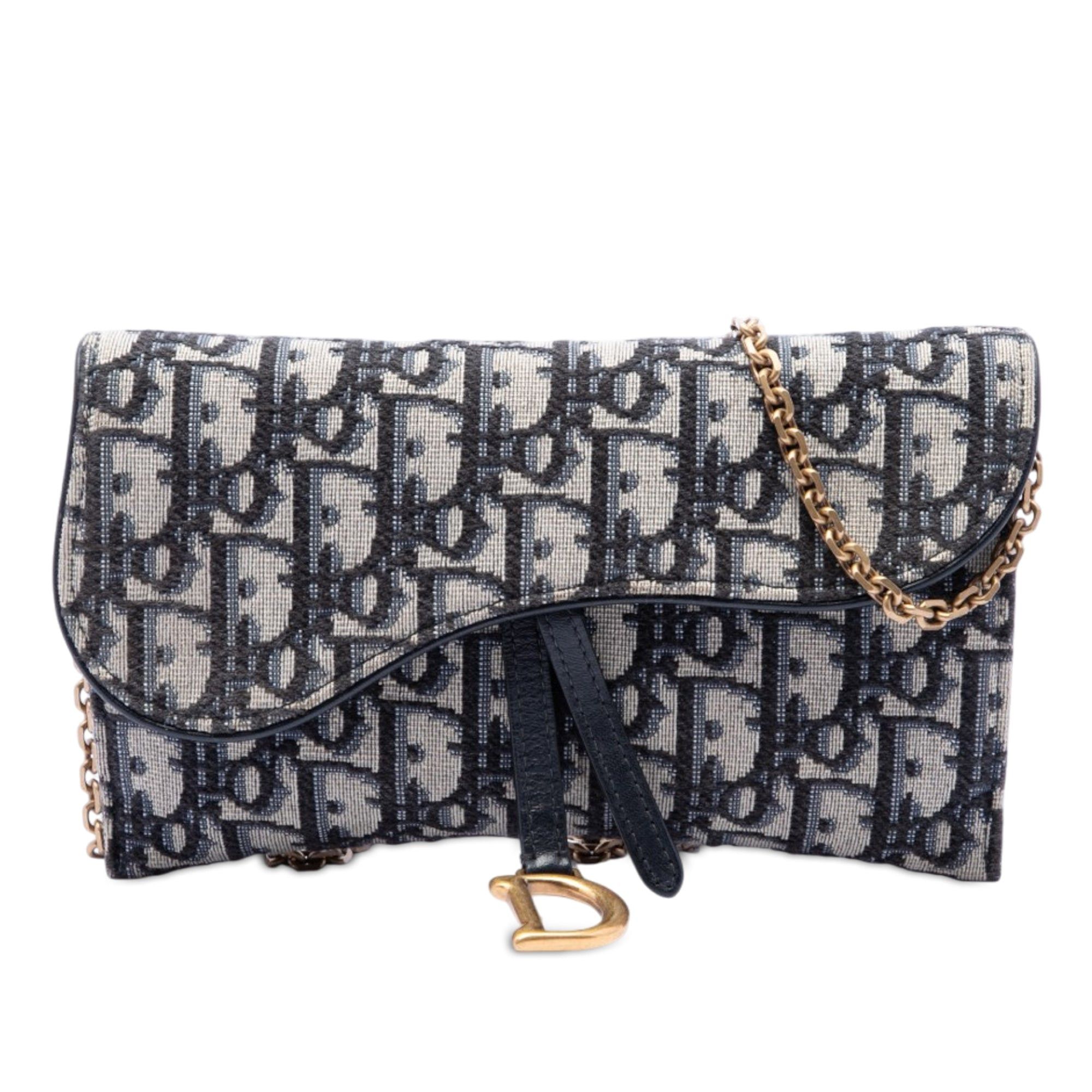 Dior Oblique Canvas Saddle Wallet On Chain Size ONE SIZE - 1 Thumbnail