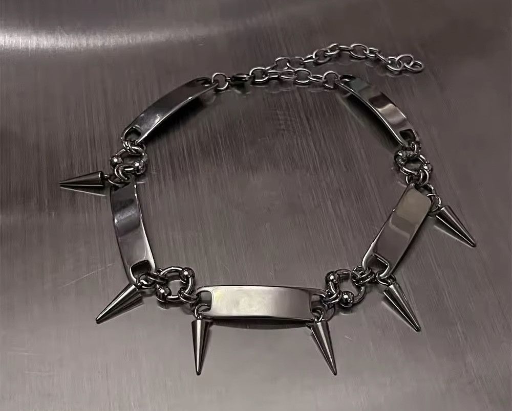 Vintage Titanium Steel Rivet Choker Metal Collar Necklace Size ONE SIZE - 3 Thumbnail