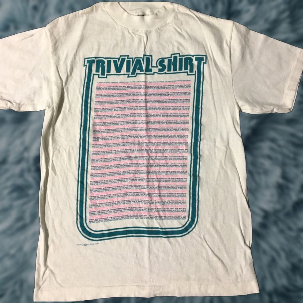 Anvil Vtg 80s Trivia Shirt S Single Stitch USA Pop Culture Funny TV Movie Jeopardy 70s Size US S / EU 44-46 / 1 - 1 Thumbnail