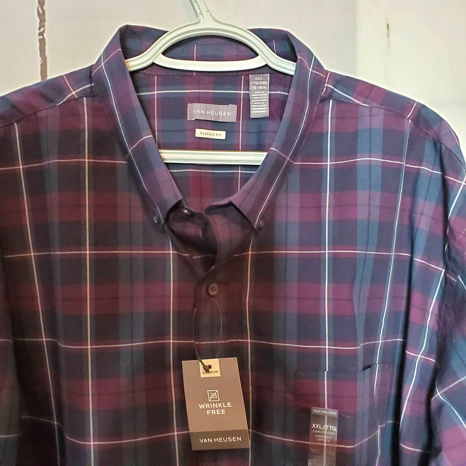Van Heusen Van Heusen Multicolor Plaid Classic Fit Button Shirt XXL Size US XXL / EU 58 / 5 - 4 Thumbnail