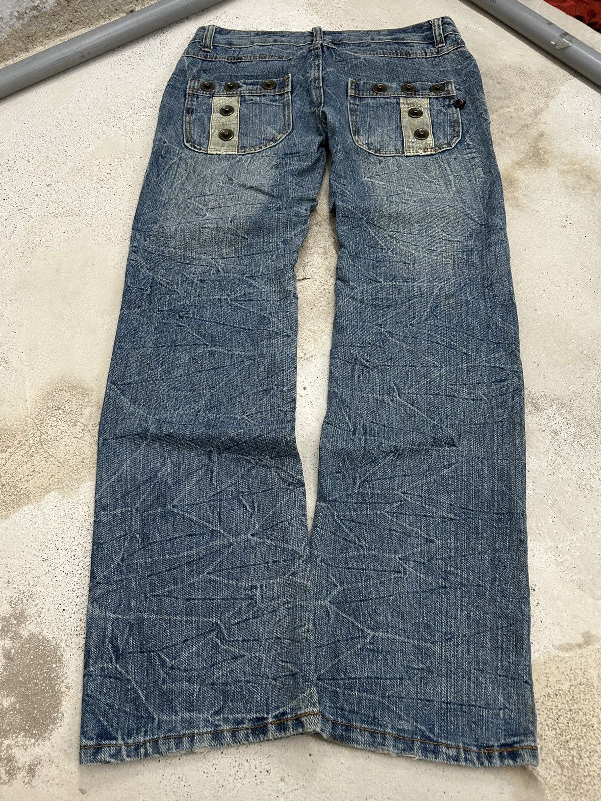 20471120 × Hysteric Glamour × Japanese Brand JWYZ Pocketwork Baggy Distressed Clawn Mark Rivet Button Size US 32 / EU 48 - 3 Thumbnail