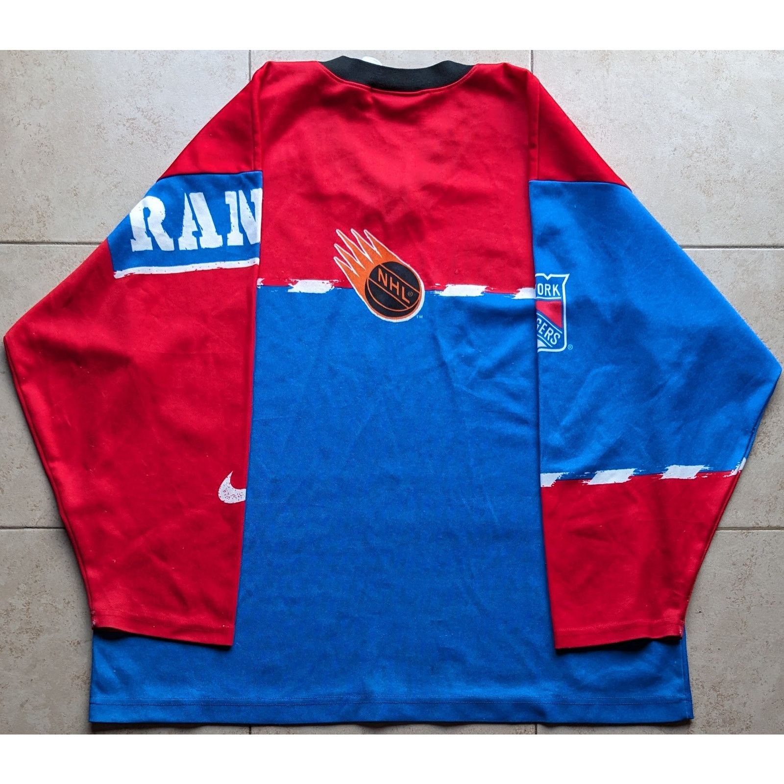 NHL × Nike NY Rangers NIKE Street jersey blue red NHL Roller hockey vtg Size US XXL / EU 58 / 5 - 7 Thumbnail