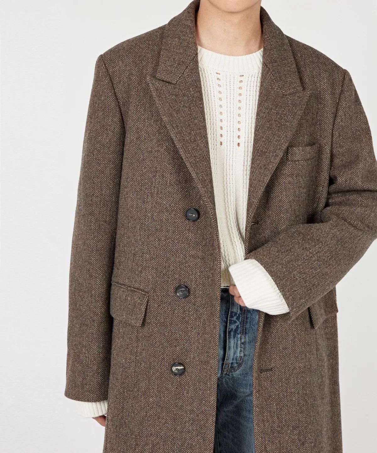 Other Piece Worker Craft Herringbone Coat - Melange Brown Size US M / EU 48-50 / 2 - 6 Thumbnail