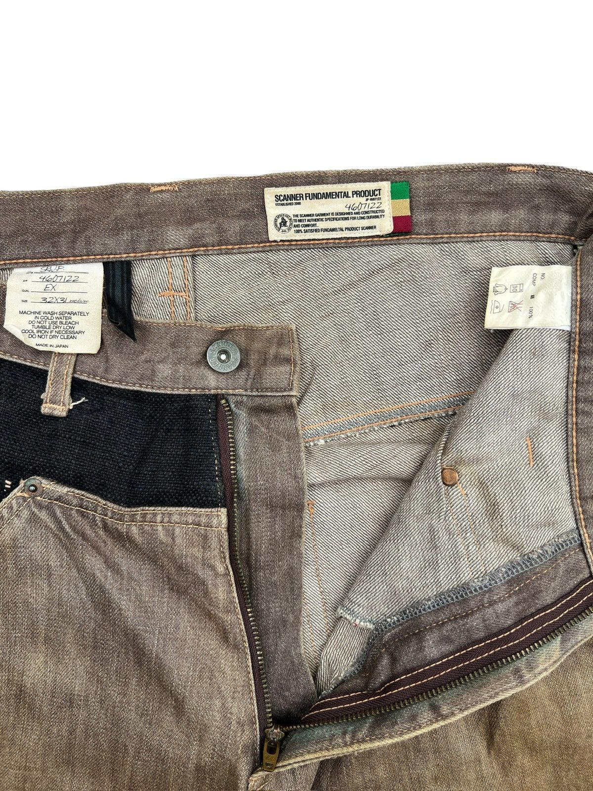 Vintage Scanner Japan Distressed Patchwork Brown Pants 33x30