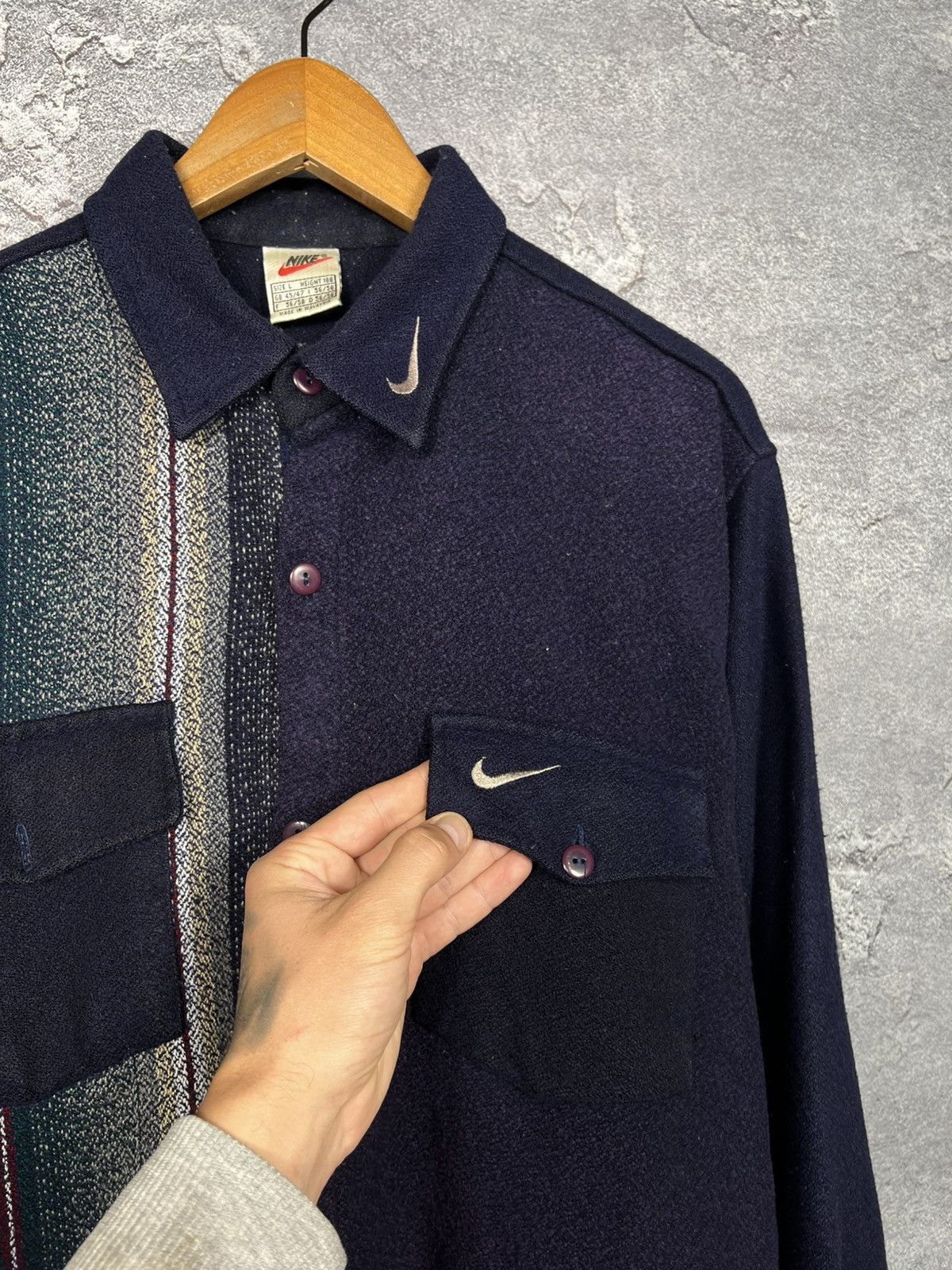 Nike Vintage Nike Andre Agassi Style Flanel Shirt Overshot Size US L / EU 52-54 / 3 - 3 Thumbnail