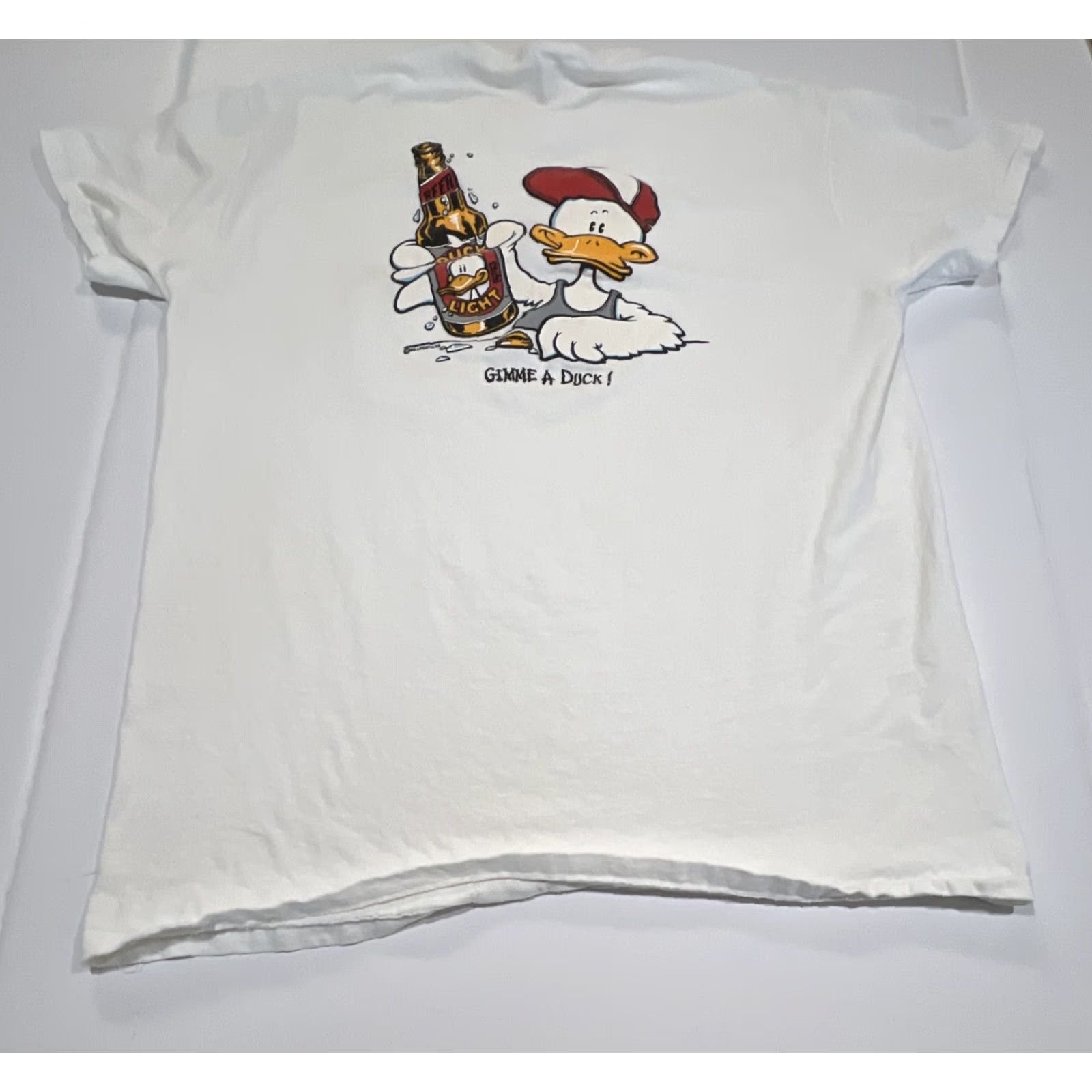 Vintage VINTAGE Duck Light Beer Graphic T Shirt Men XL Single Stitch 1986 Lifestyles Size US XL / EU 56 / 4 - 2 Thumbnail
