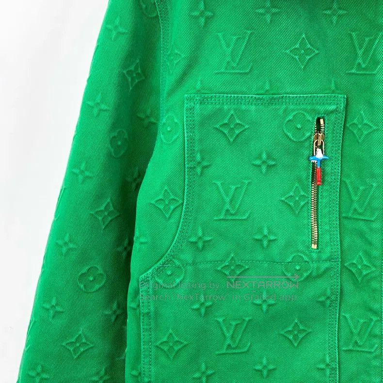 Louis Vuitton Louis Vuitton Green logo embossed full-print cotton fur co Size US M / EU 48-50 / 2 - 4 Thumbnail