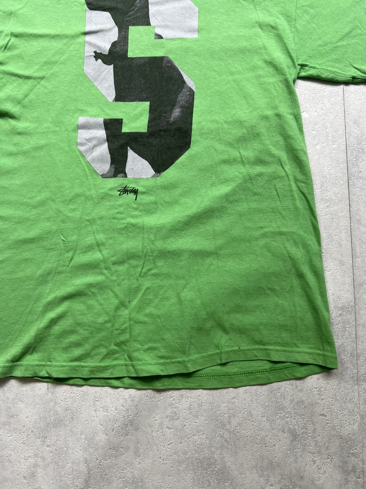 Stussy 00’s STUSSY DINO NEON GREEN T-REX RARE TEE Y2K VINTAGE Size US M / EU 48-50 / 2 - 4 Thumbnail