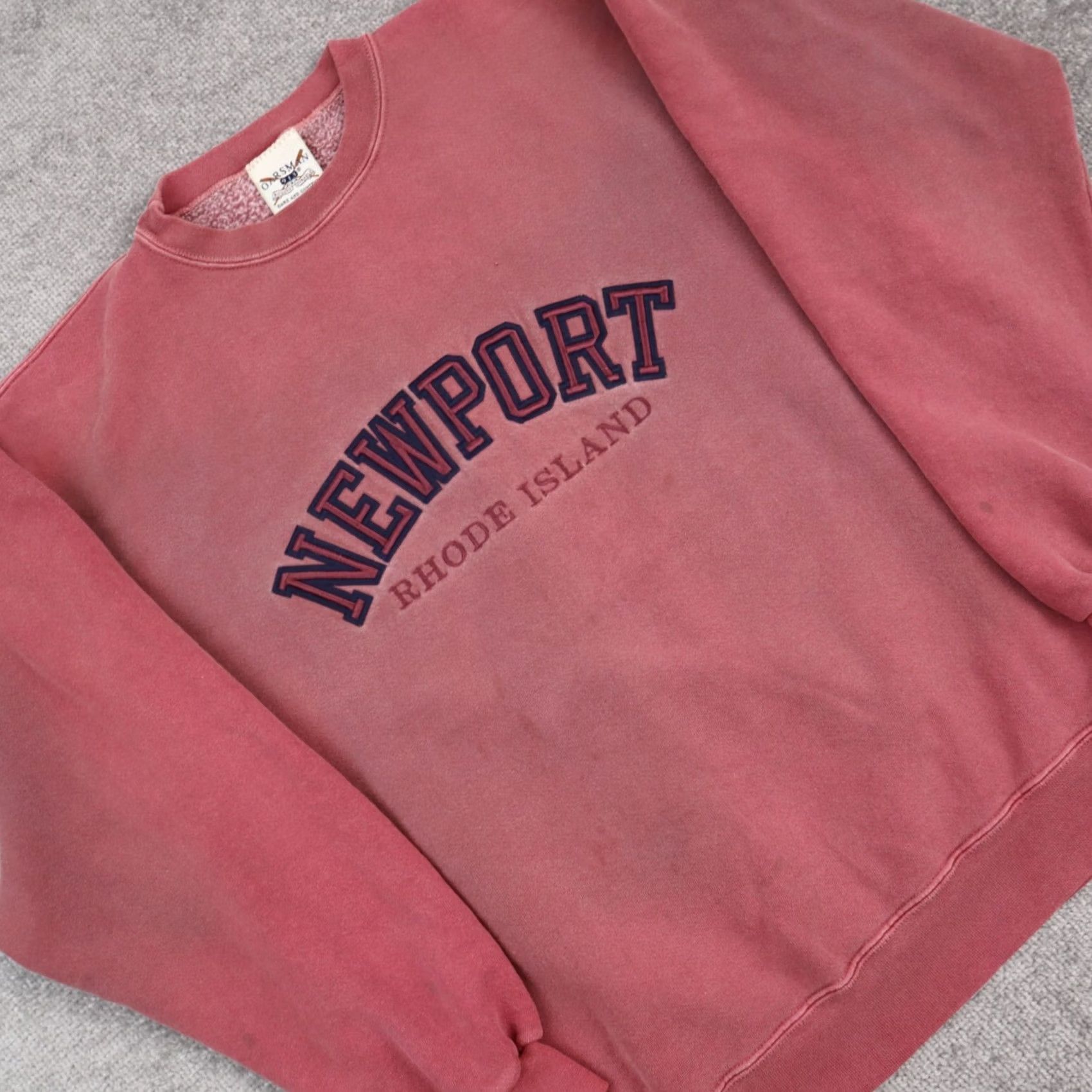 Vintage VINTAGE Newport Rhode Island Medium Pink Long Sleeve Pullover Sweatshirt Mens Size US M / EU 48-50 / 2 - 7 Thumbnail
