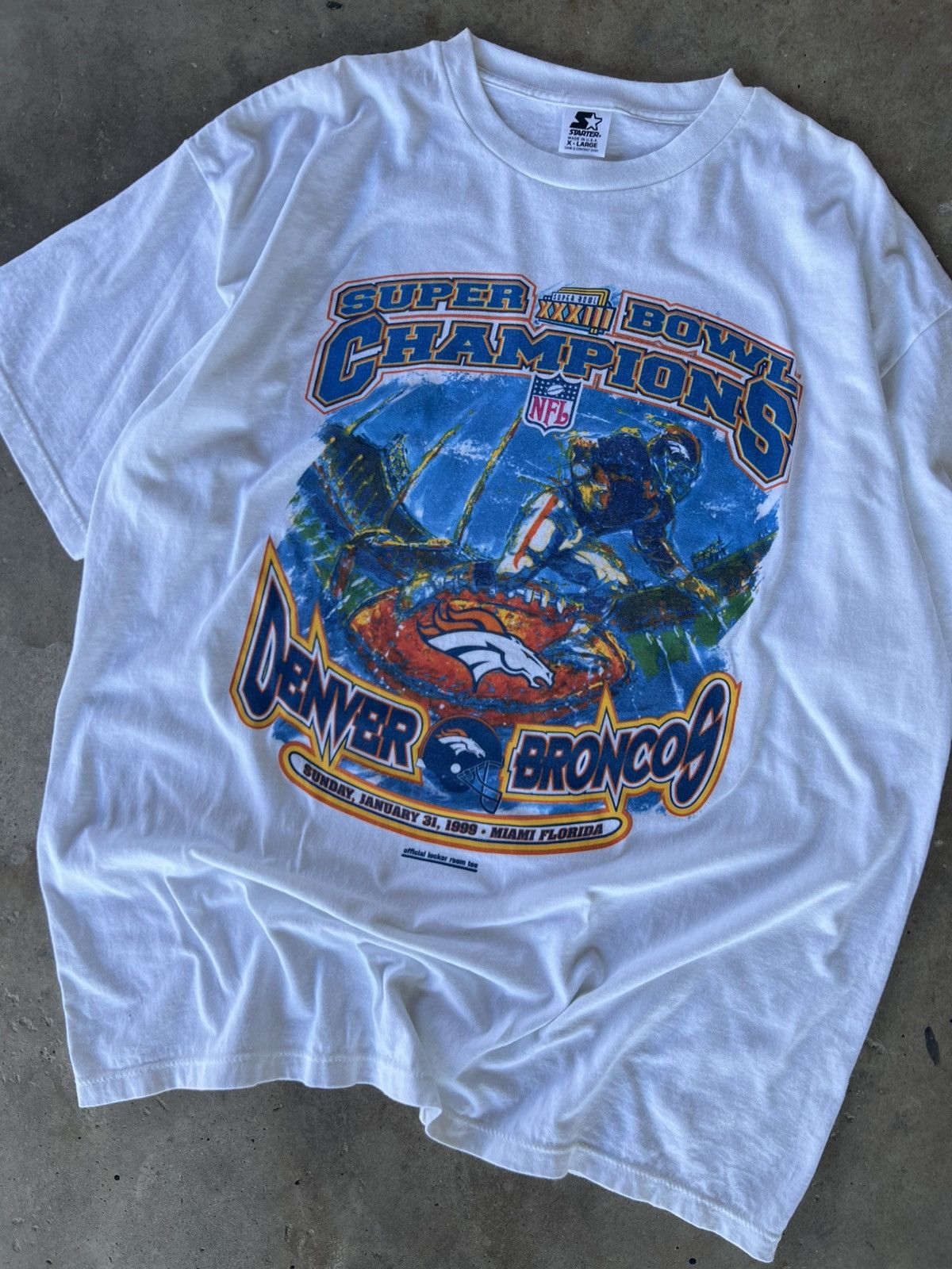 Starter Vintage 90’s NFL Denver Broncos Super Bowl Starter T Shirt Size US XL / EU 56 / 4 - 2 Thumbnail