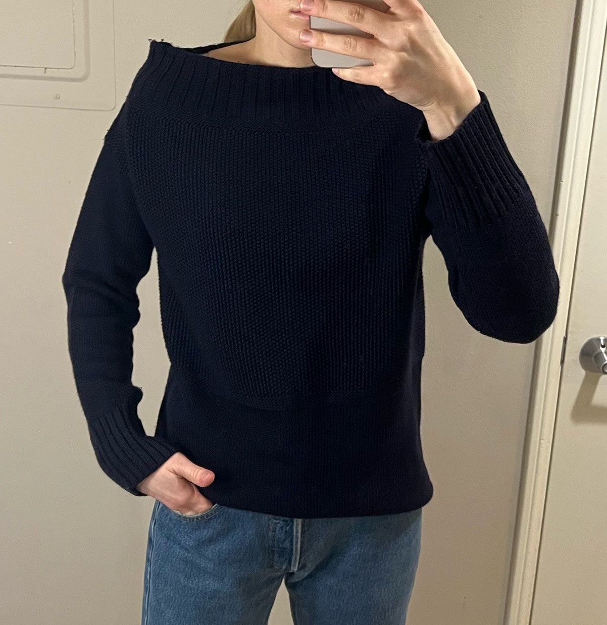 Burberry × Burberry Prorsum × Designer Burberry Prorsum Navy Blue Virgin Wool Sweater - Small Size S / US 4 / IT 40 - 2 Thumbnail