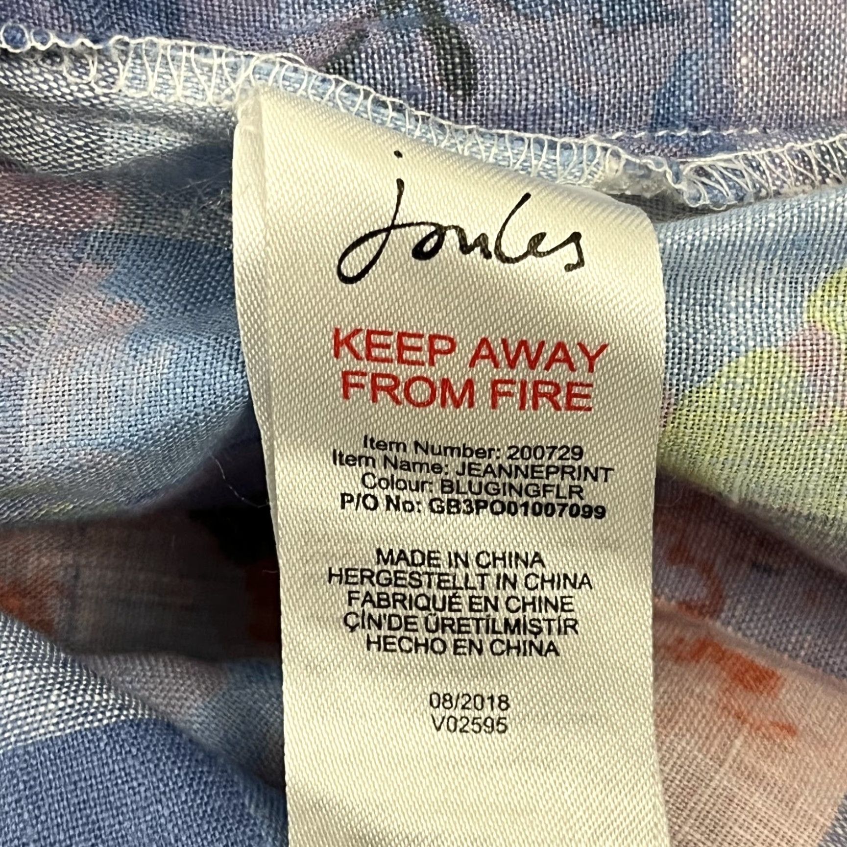 Vintage Joules Button Up Shirt Womens UK 14 / US 10 Blue Plaid Floral Jeanne Linen Boho Shirt Size XL / US 12-14 / IT 48-50 - 7 Thumbnail