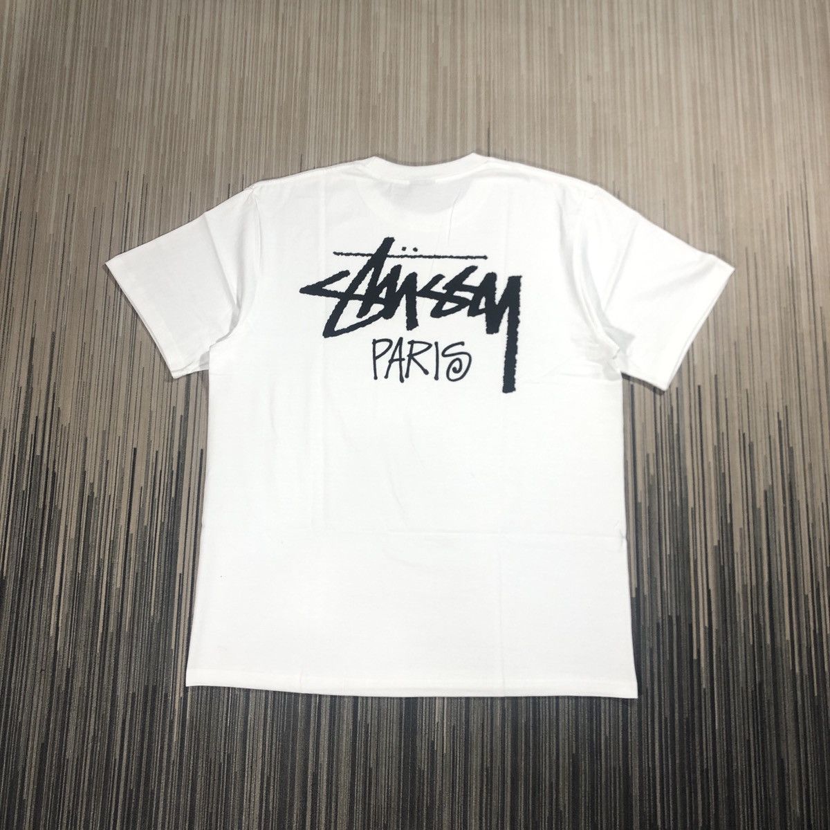 image of Stussy Stock Paris Tee in White, Men's (Size Small)