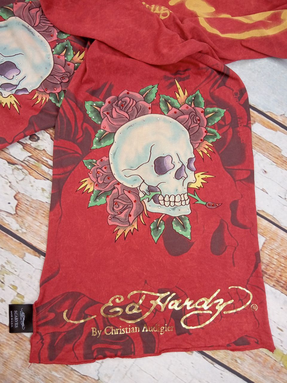 Christian Audigier Ed Hardy by Crristian Audigier Scarf with sculls Size ONE SIZE - 3 Thumbnail