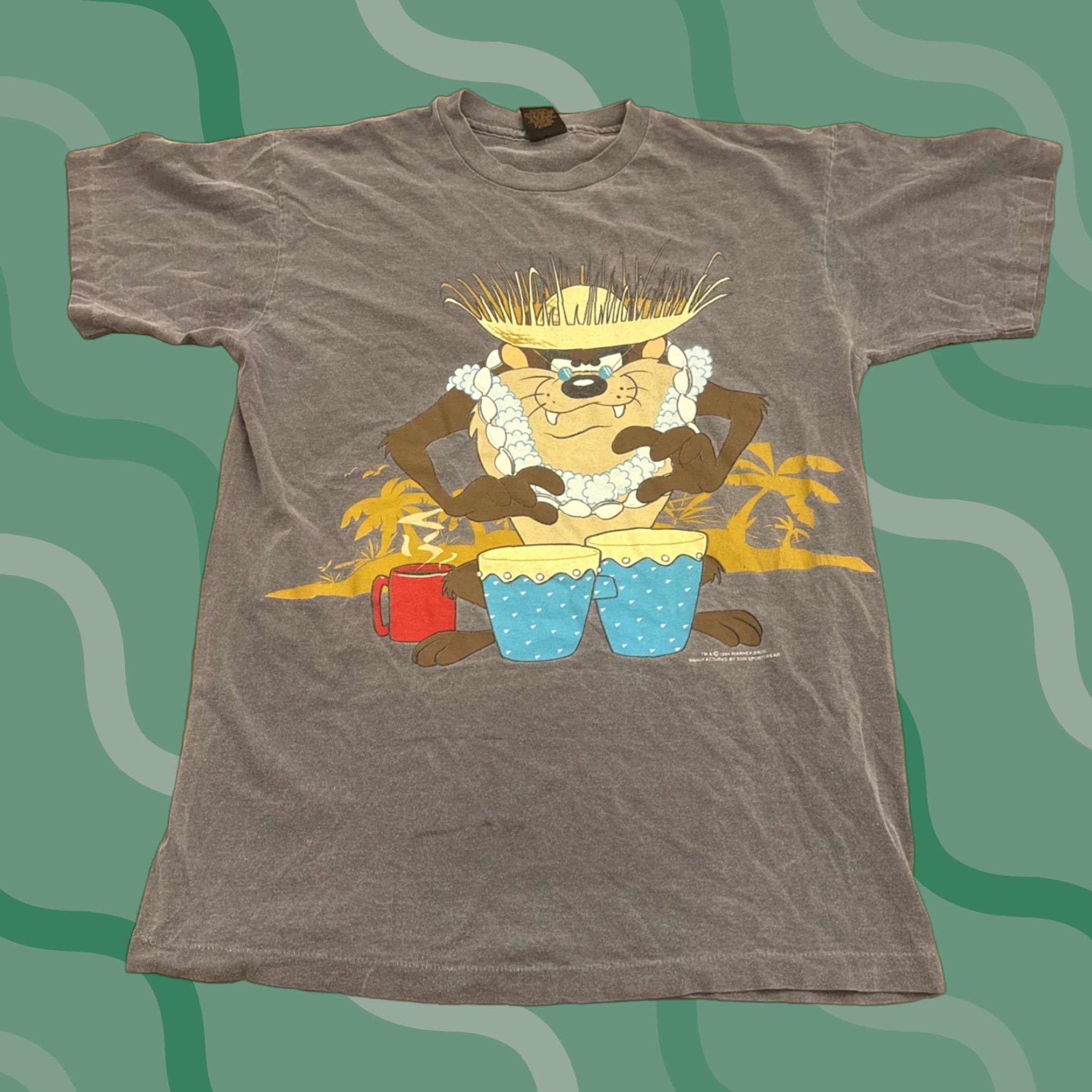Vintage VINTAGE Sun T-Shirt Purple Adult Medium Funny Taz Looney Tunes 90s Warner Bros Size US M / EU 48-50 / 2 - 1 Thumbnail