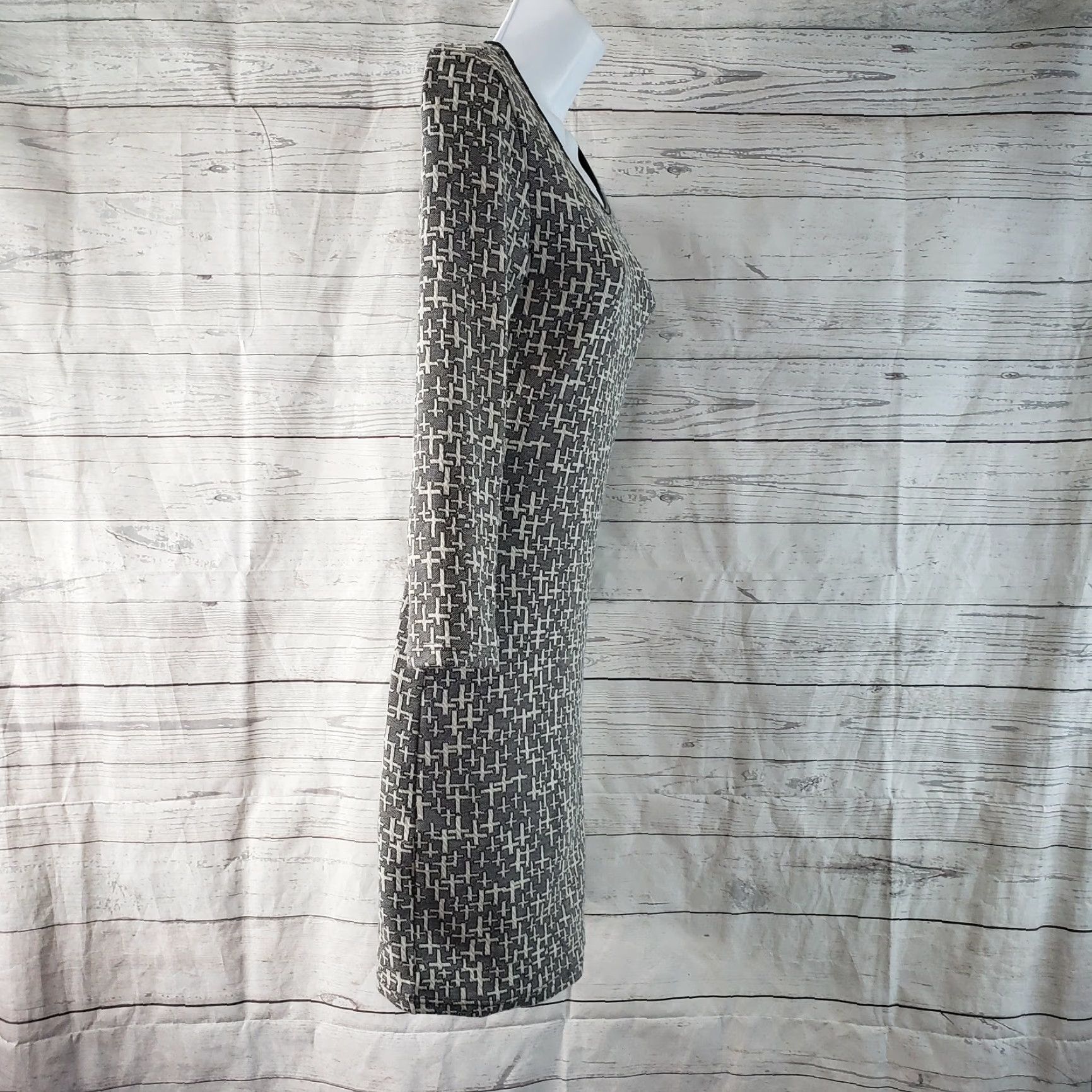 Topshop VINTAGE? (No) Topshop Knit Dress Womens Size 6 Gray Long Sleeve Round Neck Zip Sheath Dress Size M / US 6-8 / IT 42-44 - 3 Thumbnail