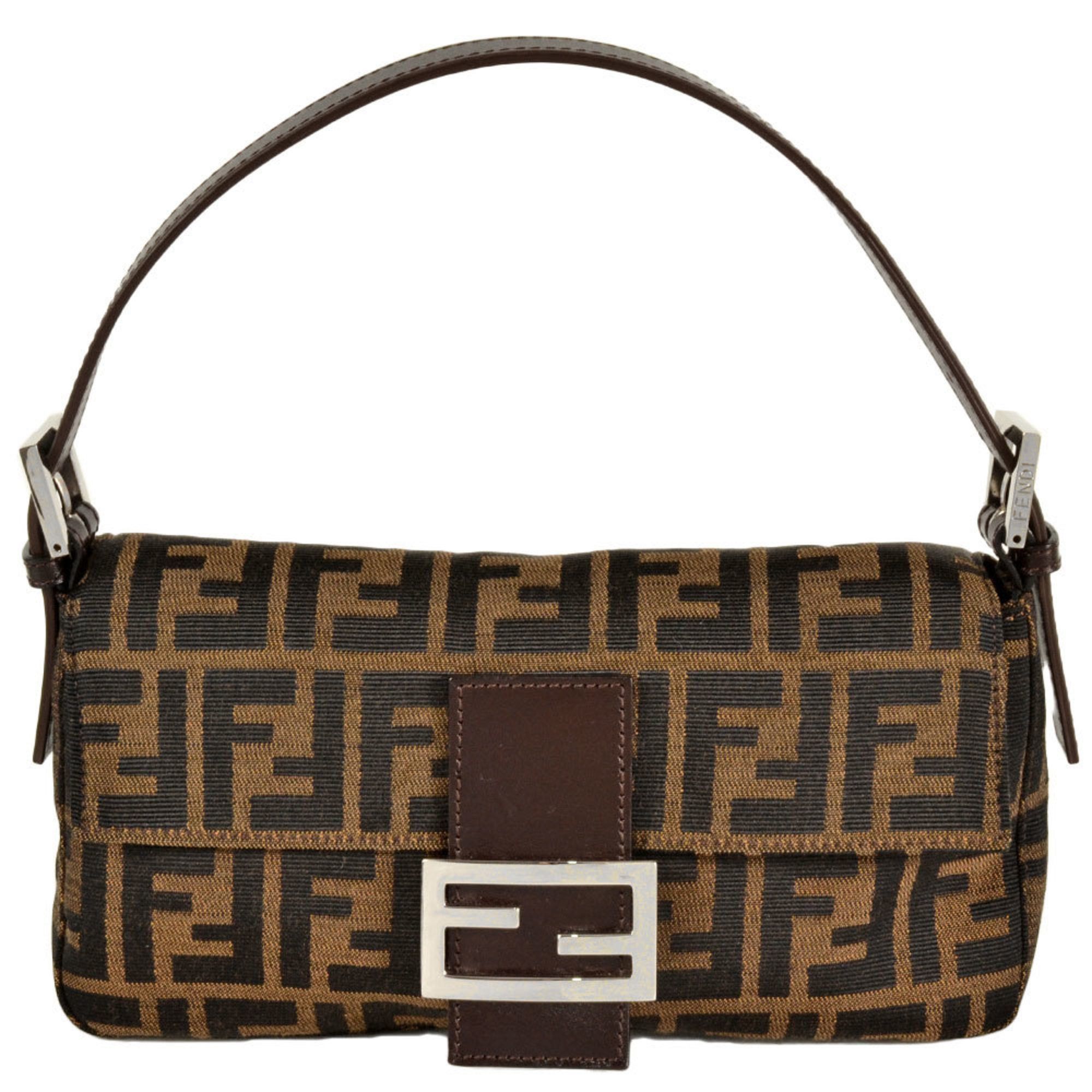 Fendi Zucca Pattern Mamma Bucket Shoulder Bag Canvas 26424 Brown, Women's