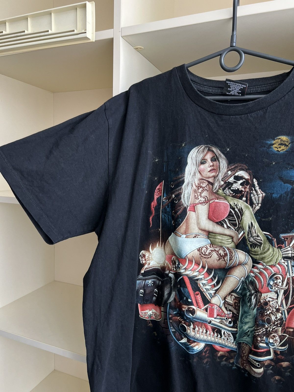 Band Tees Y2K Skeleton Biker Graphic T-Shirt Size US XXL / EU 58 / 5 - 6 Thumbnail