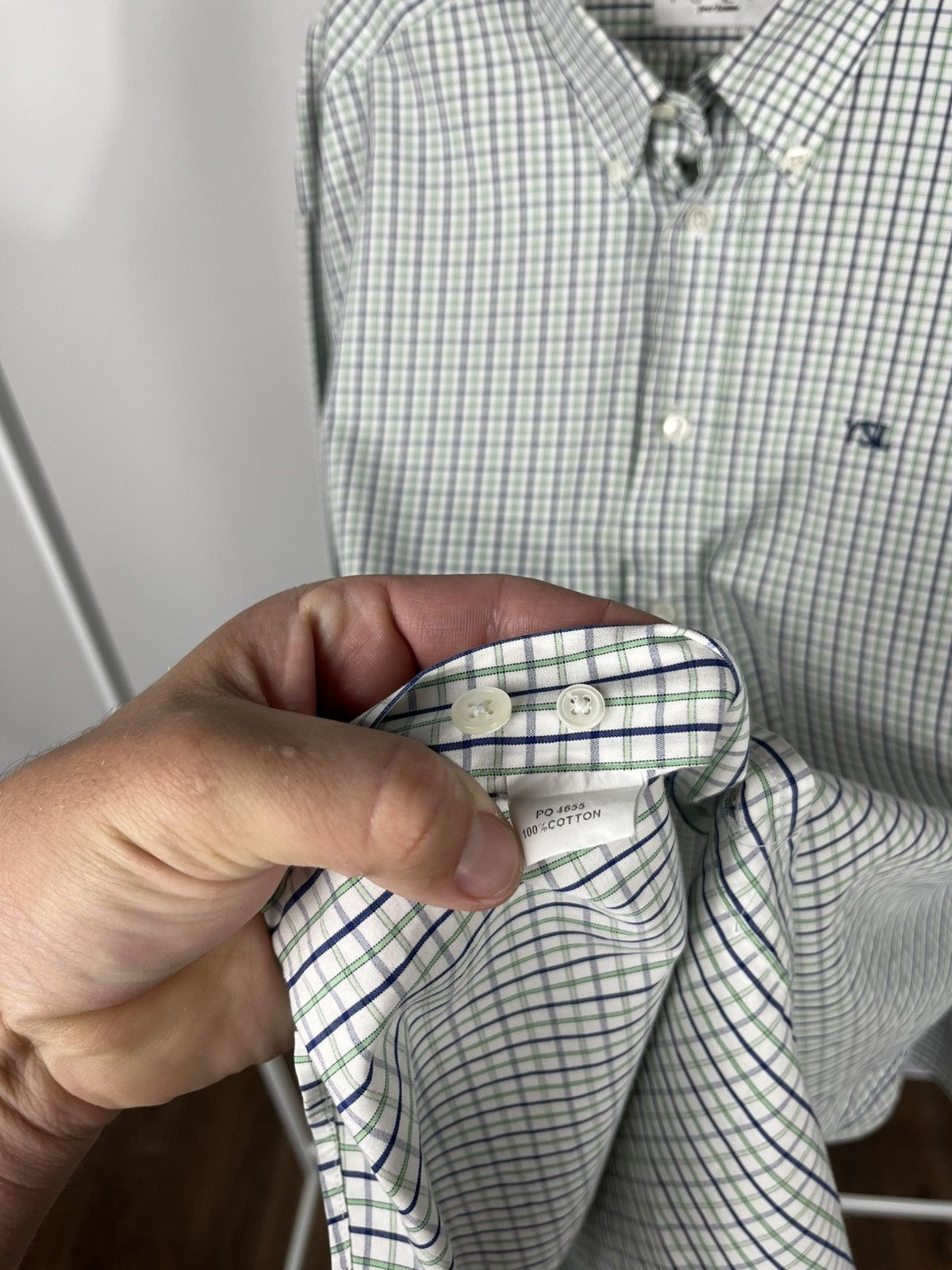 Yves Saint Laurent Vintage YSL Embroidered Logo Check Shirt Size M Size US M / EU 48-50 / 2 - 8 Thumbnail
