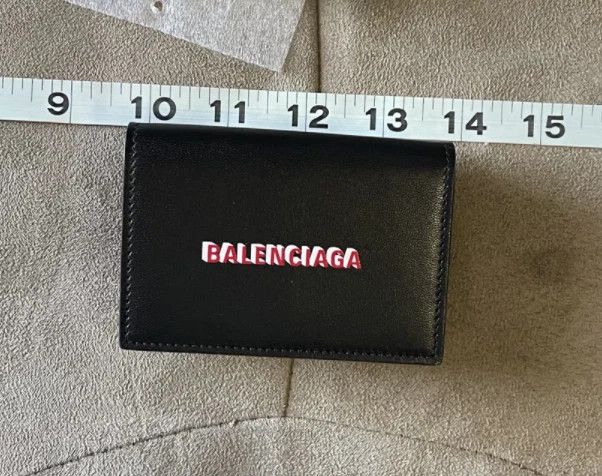 Balenciaga Balenciaga DOUBLE LOGO PRINT LEATHER MINI WALLET Black Size ONE SIZE - 5 Thumbnail