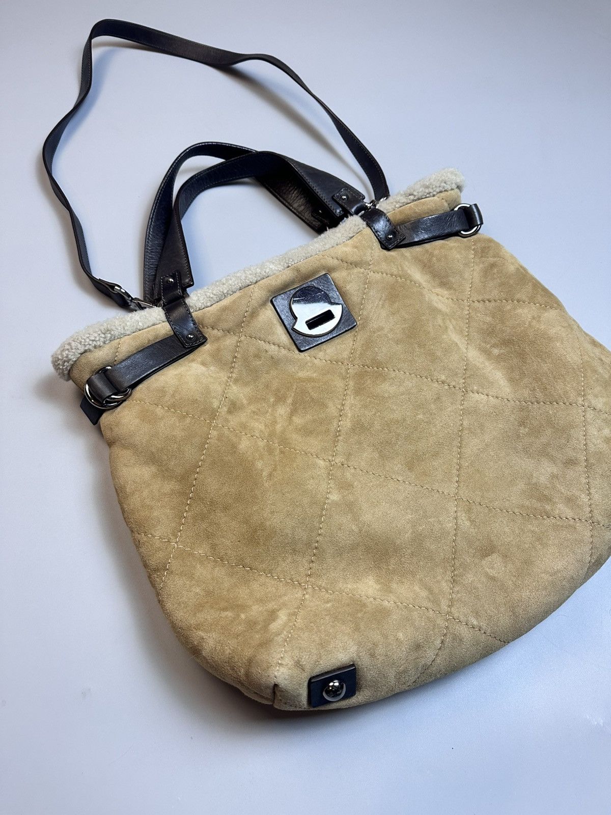 Moncler Moncler Quilted Suede Shoulder-Handle Bag Size ONE SIZE - 2 Thumbnail