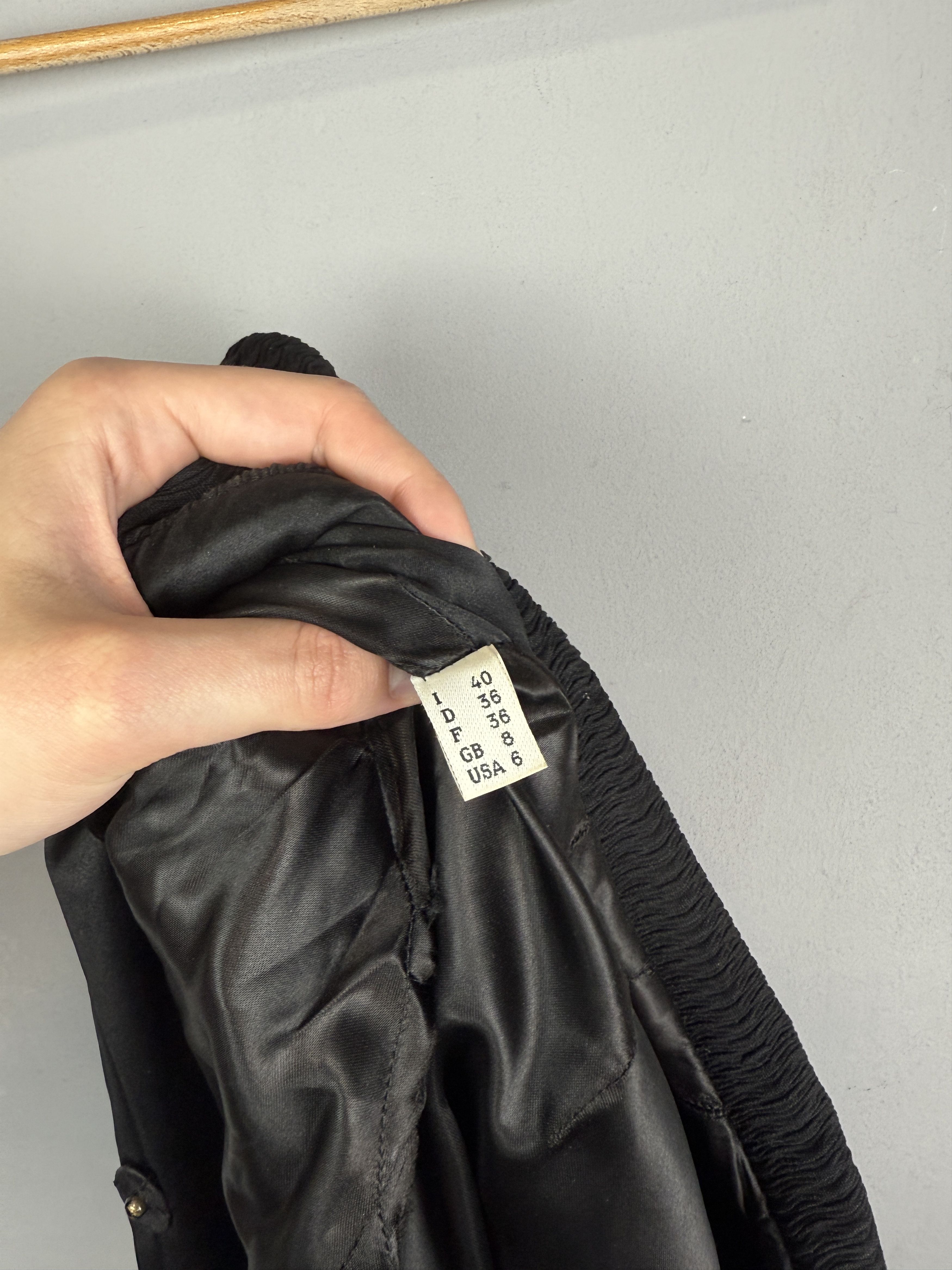 Designer Alberta Ferretti Wool Coat Italy Black Long Trench Jacket Size M / US 6-8 / IT 42-44 - 6 Thumbnail