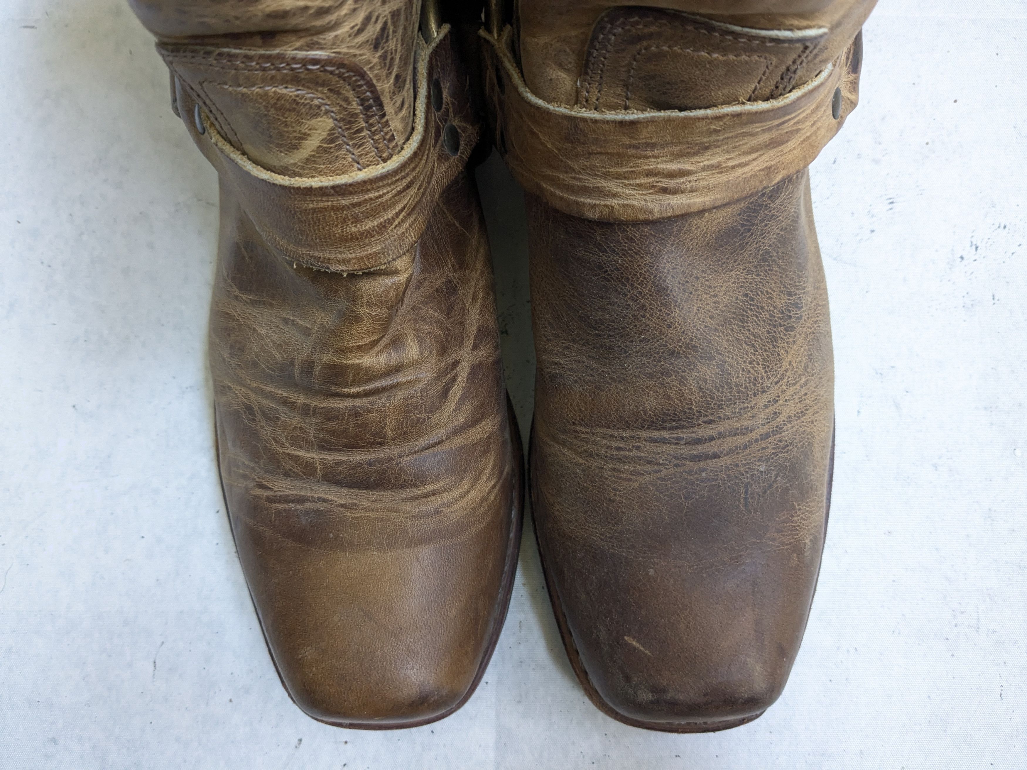 Frye Frye Harness Boots Brown 10 M Leather Buckle Straps Size US 10 / EU 43 - 3 Thumbnail