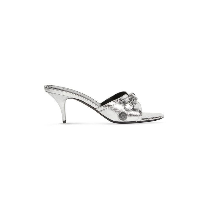 Balenciaga o1bcso1str0226 Cagole 70mm Sandals In Silver Size US 5 / IT 35 - 1 Thumbnail