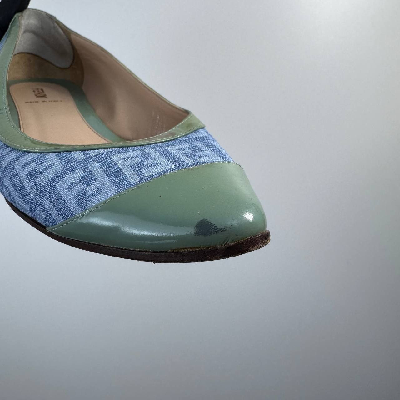 Fendi Fendi FF Logo Pumps Heels Womens Denim Leather Size 37.5 Size US 7 / IT 37 - 3 Thumbnail