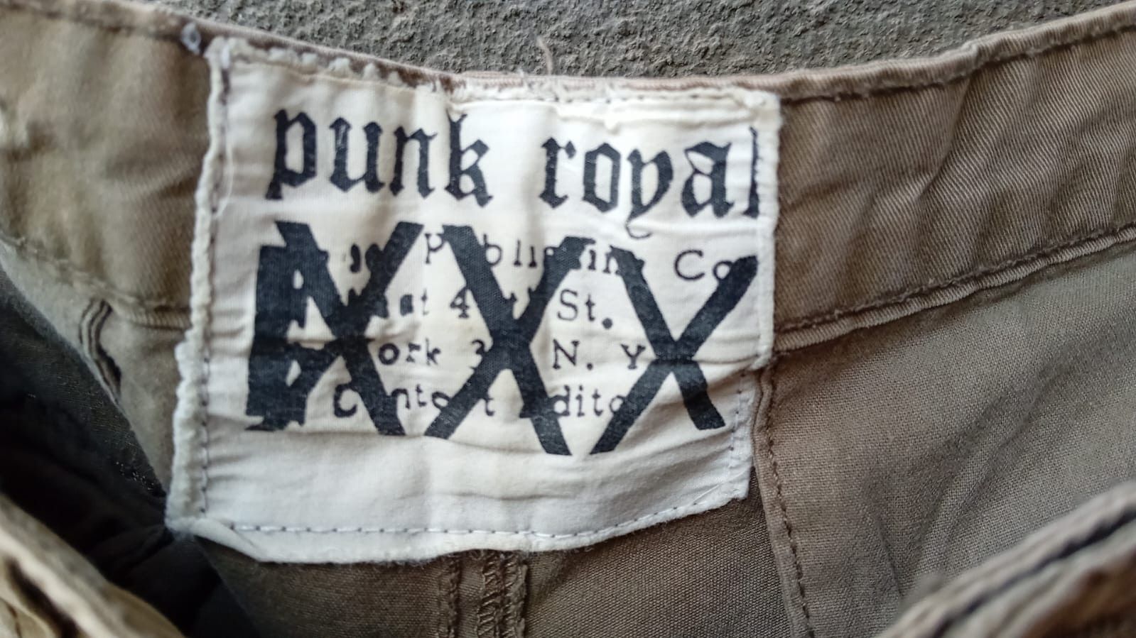 Other Punk Royal Pants Army Green Cargo Zipper Hems Goth W-41 cm Size US 31 - 3 Thumbnail