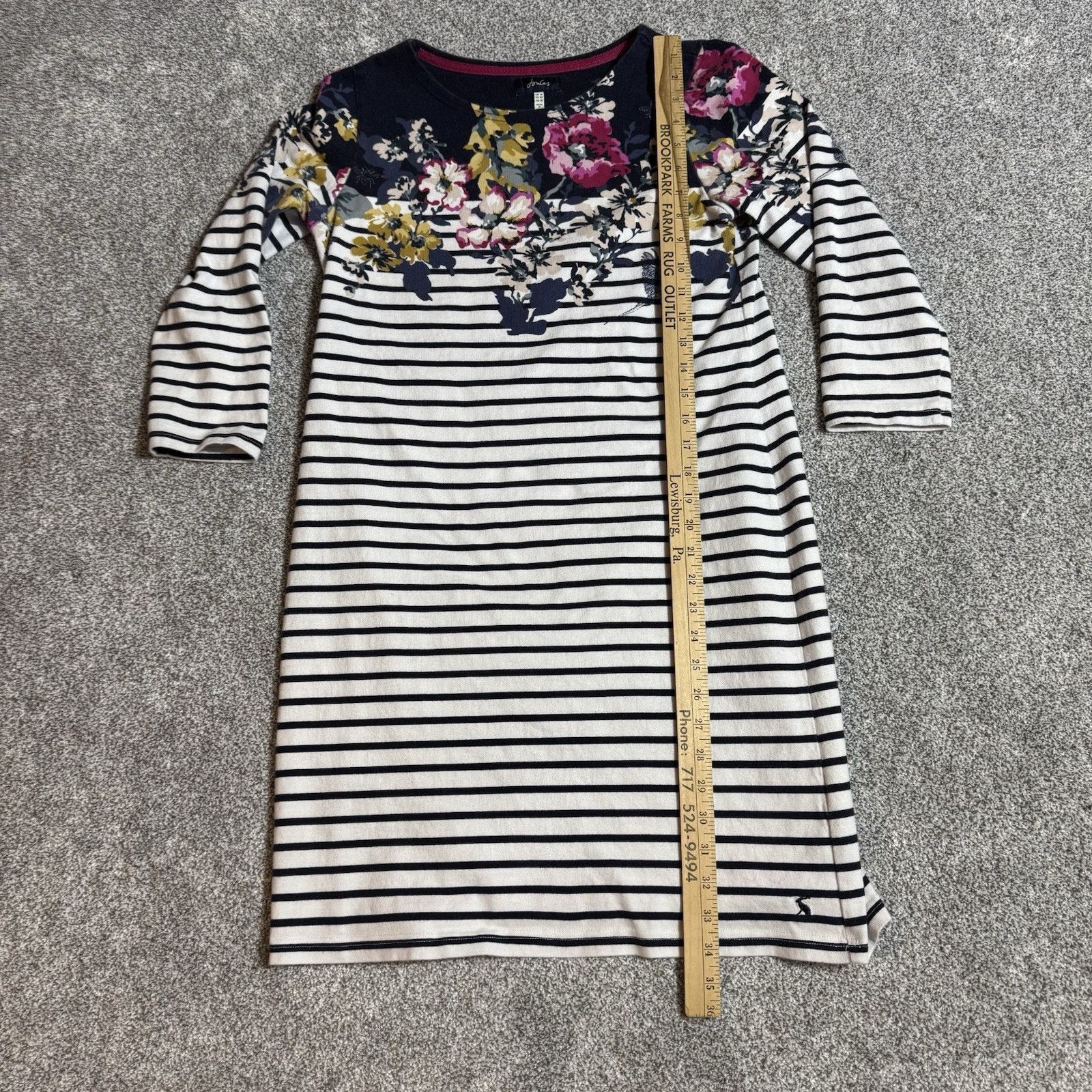 Other Joules Shift Dress 10 Cottagecore Floral Striped Office Chic Size L / US 10 / IT 46 - 2 Thumbnail