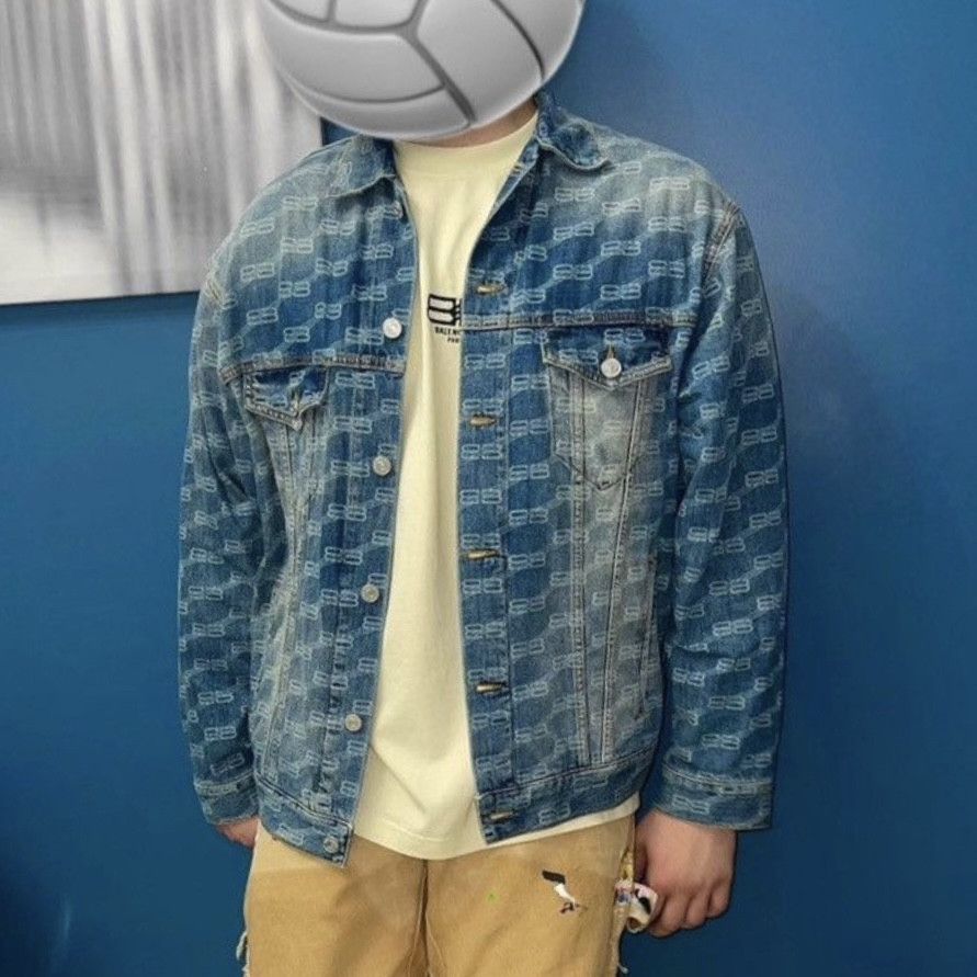 Balenciaga BALENCIAGA 'BB’ MONOGRAM Logo JACKET in ITALIAN DENIM Sz XS Size US XS / EU 42 / 0 - 13 Thumbnail
