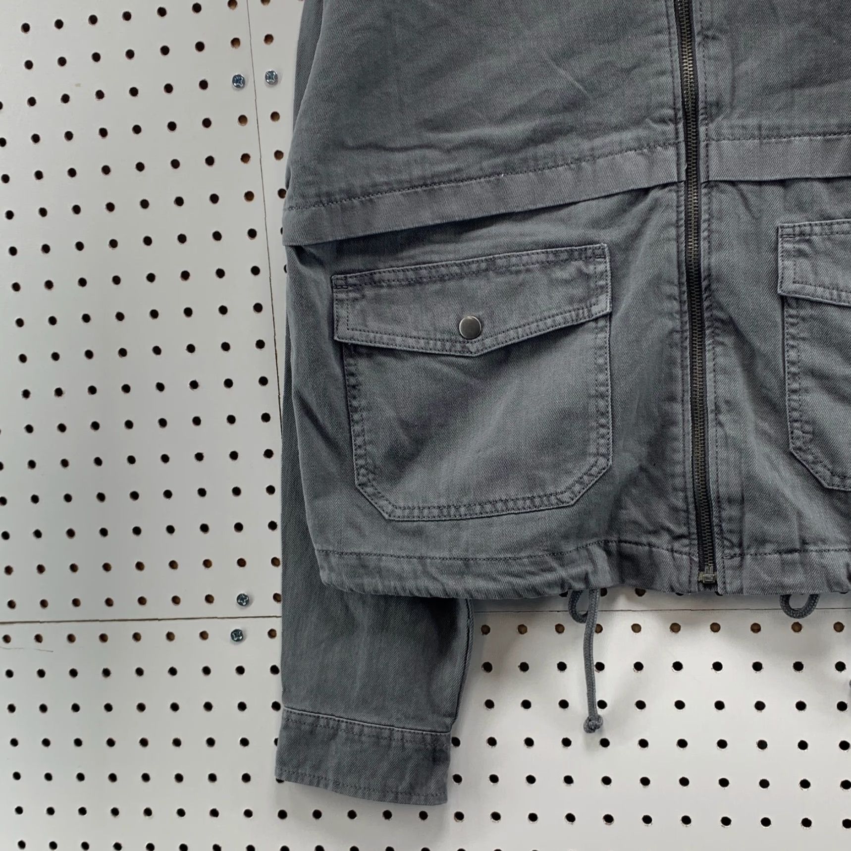 Vintage VINTAGE NEW SO Brand Canvas Cropped Drop Shoulder Utility Jacket Gray Womens L NWT 0 Size L / US 10 / IT 46 - 3 Thumbnail