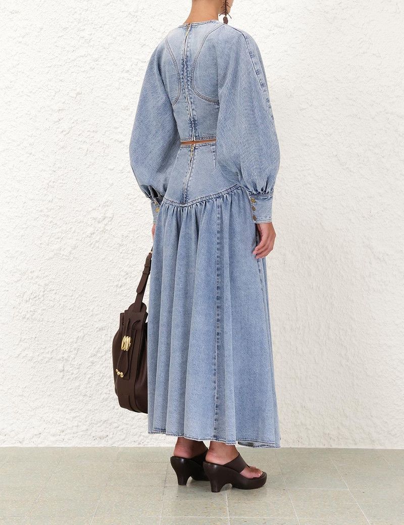 Zimmermann oc11z0226 Denim Circle Skirt In Blue Size 30" / US 8 / IT 44 - 4 Thumbnail