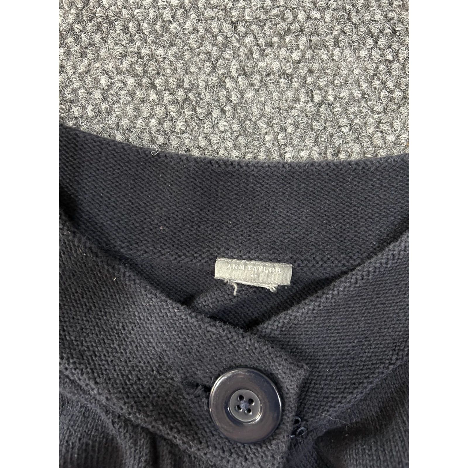 Ann Taylor Ann Taylor Cardigan Womens Small Black 3/4 Sleeve Single Button Knit Size M / US 6-8 / IT 42-44 - 6 Thumbnail