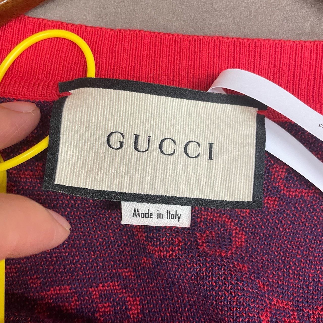 Gucci Gucci Red and blue full-print knitted cardigan sweater 2501 Size US XS / EU 42 / 0 - 3 Thumbnail