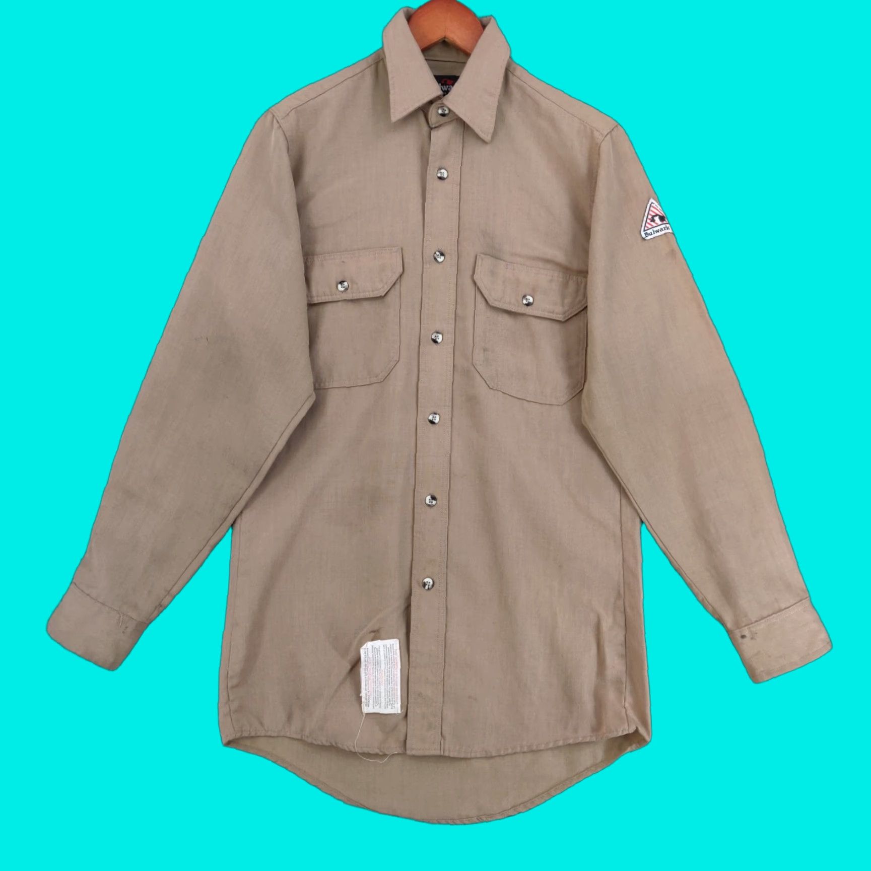 Vintage VINTAGE Bulwark FR Shirt Mens 36 Long Brown Cat 2 2112 Long Sleeve Button Work Size US M / EU 48-50 / 2 - 1 Thumbnail