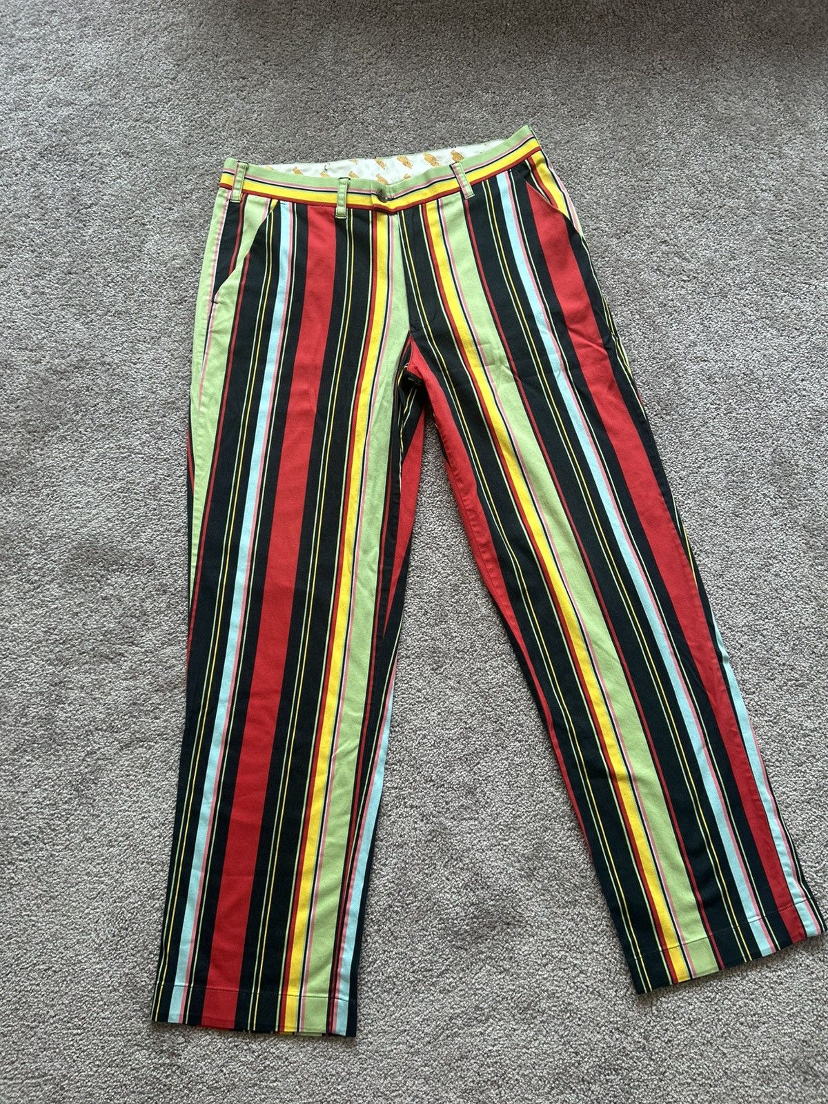 Vintage vintage Loud Mouth Multi Colour Striped Gold Pants Size US 34 / EU 50 - 2 Thumbnail