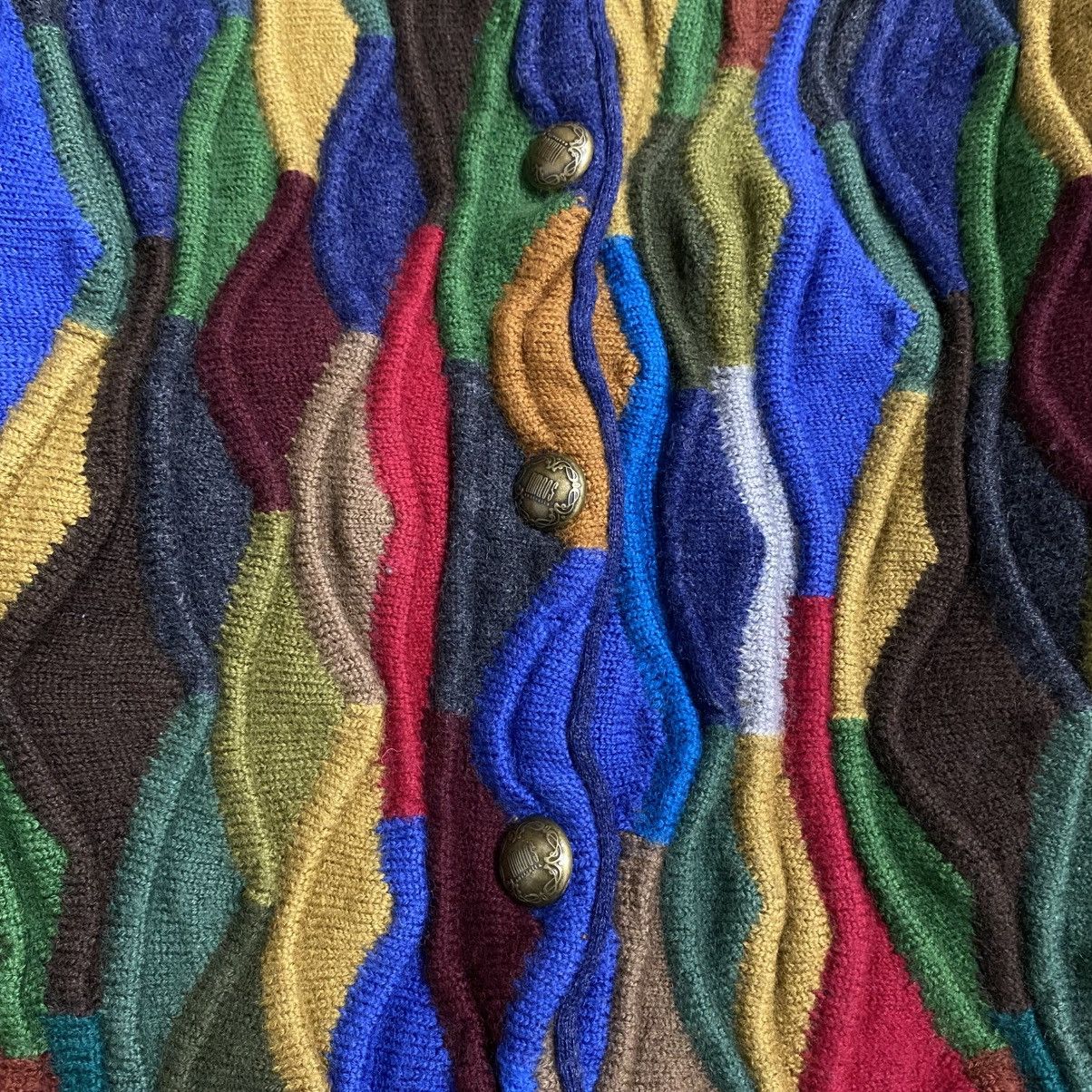 Coogi Vintage 90s Limnos Australia Coogi Style 3D Knit Cardigan Size M / US 6-8 / IT 42-44 - 3 Thumbnail