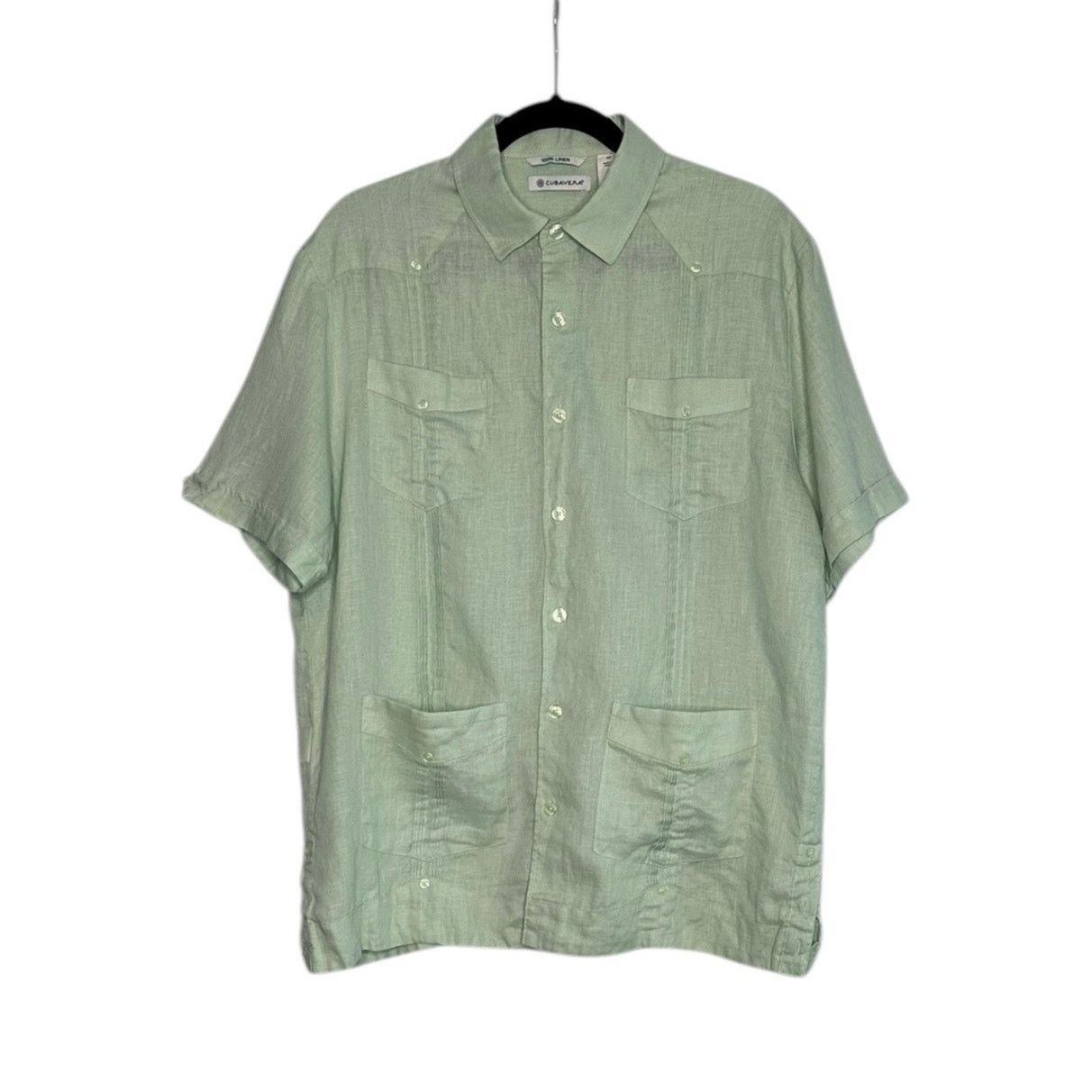 Cubavera Cubavera light green linen short sleeves shirt size medium Size US M / EU 48-50 / 2 - 10 Thumbnail
