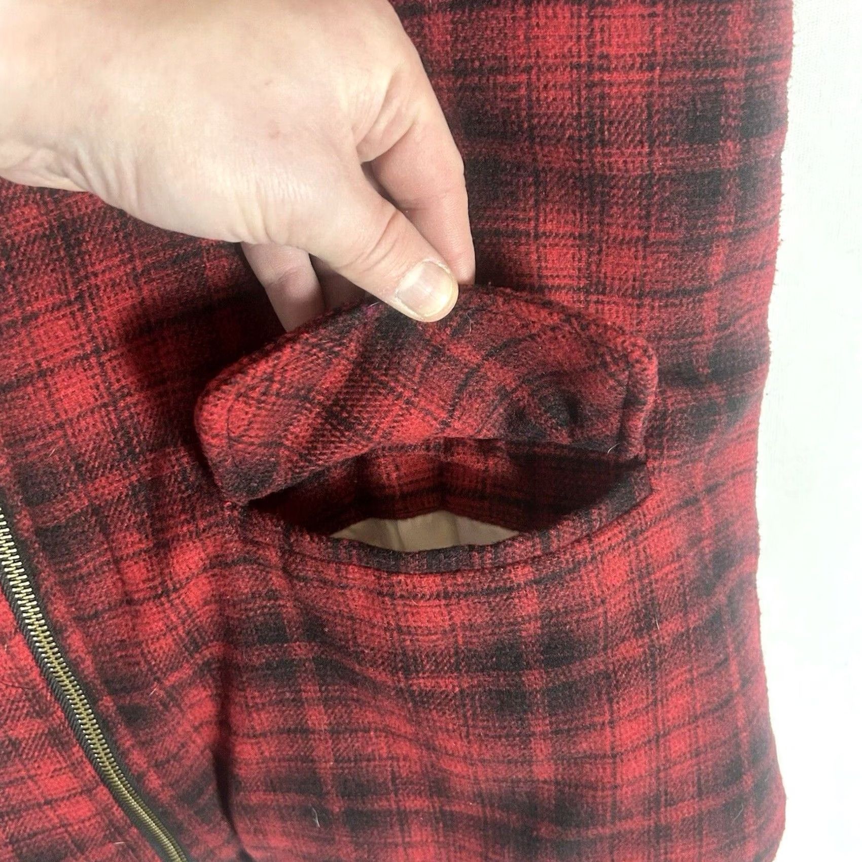 Vintage Maurices Vest Women's Small Plaid Flannel Red Black Zip Lined Pockets Casual Outdoor Size S / US 4 / IT 40 - 6 Thumbnail